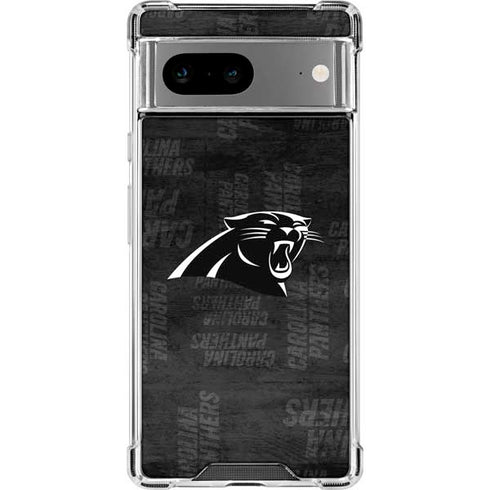 NFL Carolina Panthers Black & White Google Pixel 7a Clear Case